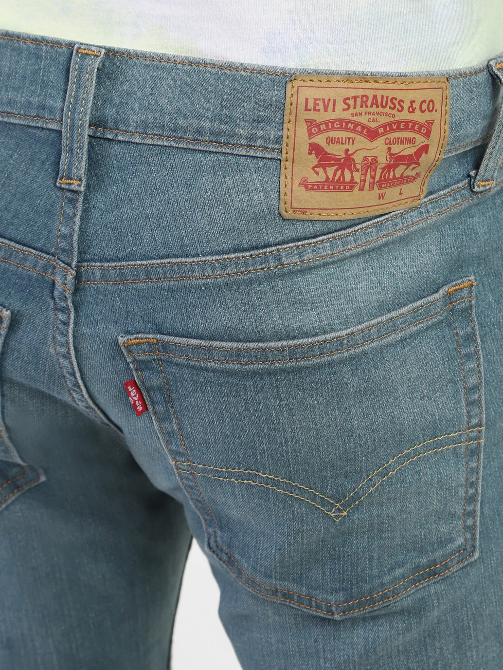 Men's 65504 Blue Skinny Fit Mid Rise Jeans - Image 7