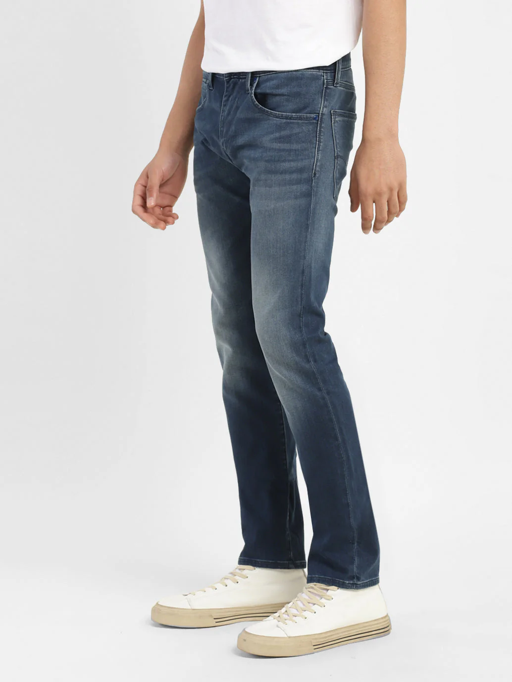 Men's Redloop 65504 Blue Skinny Fit Mid Rise Jeans - Image 4