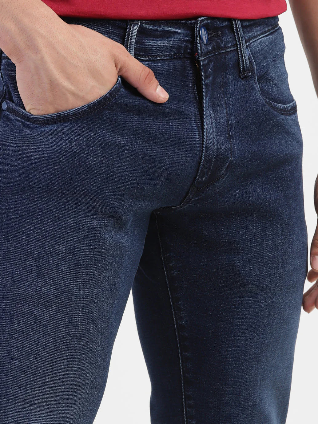 Men's Redloop 65504 Blue Skinny Fit Mid Rise Jeans - Image 6