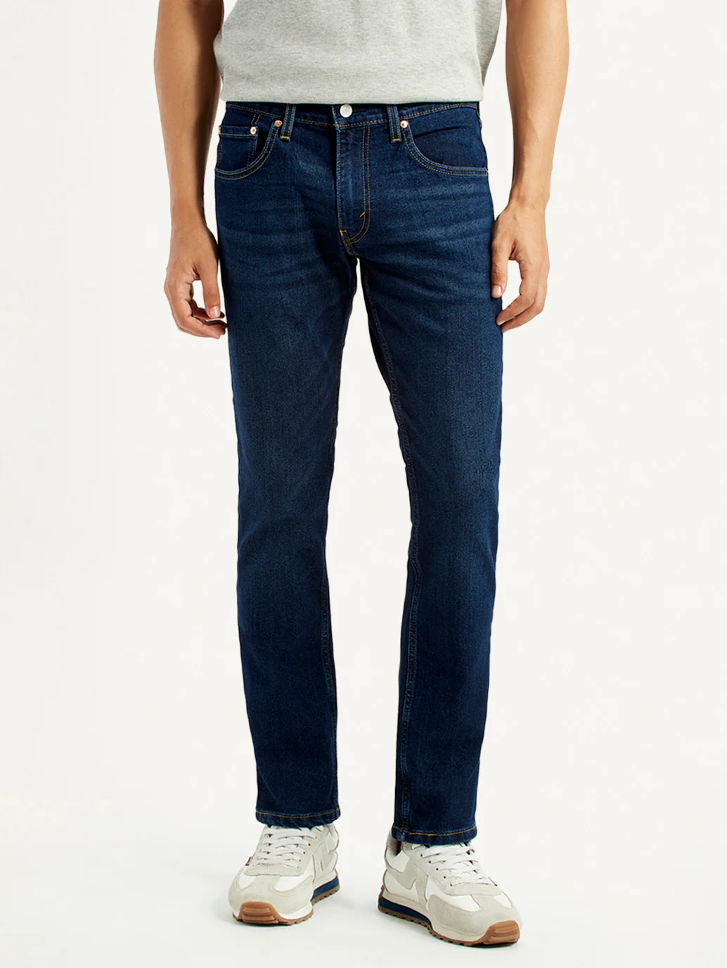 Men's 65504 Dark Blue Skinny Fit Mid Rise Jeans - Image 3