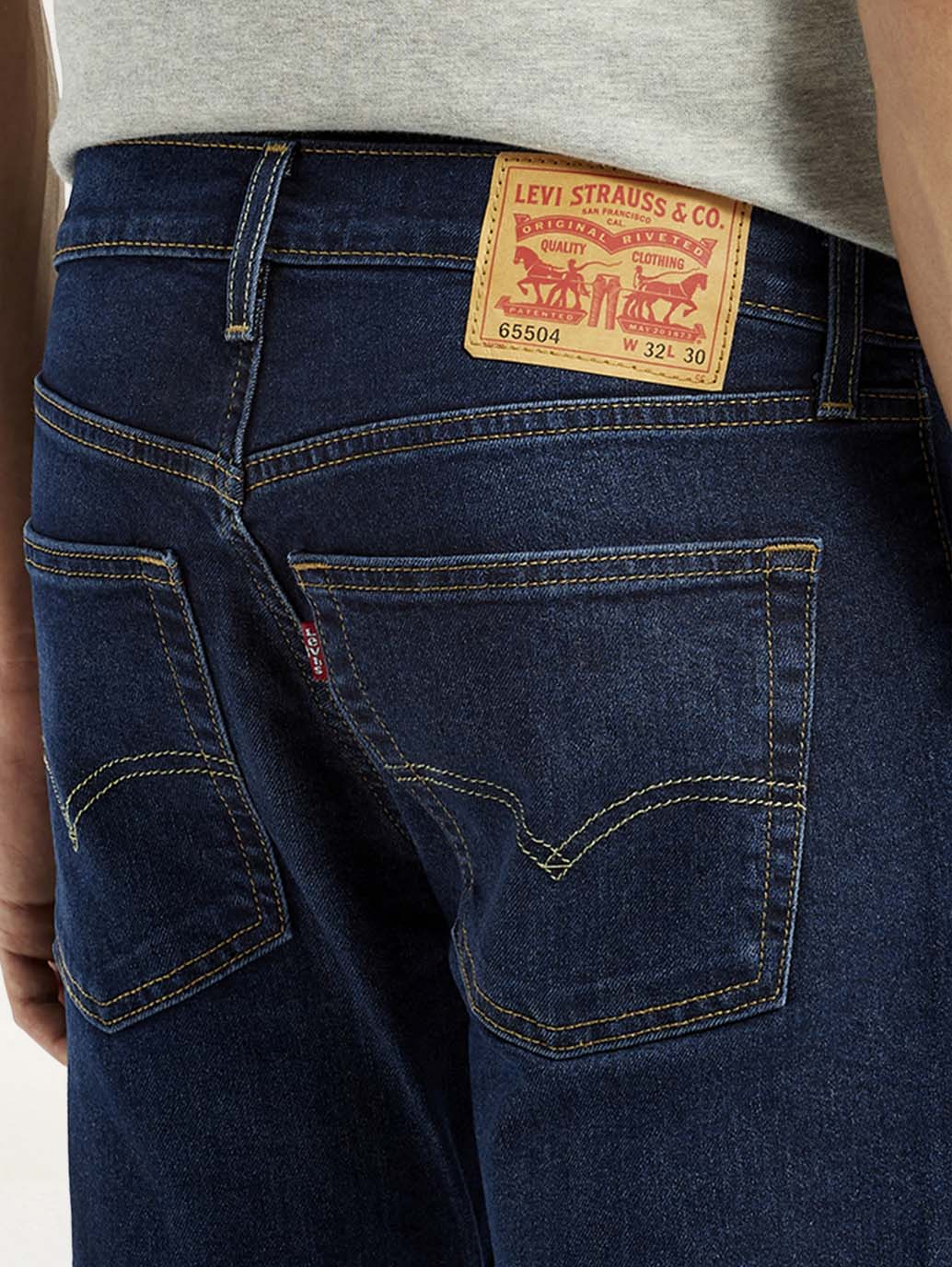 Men's 65504 Dark Blue Skinny Fit Mid Rise Jeans - Image 5
