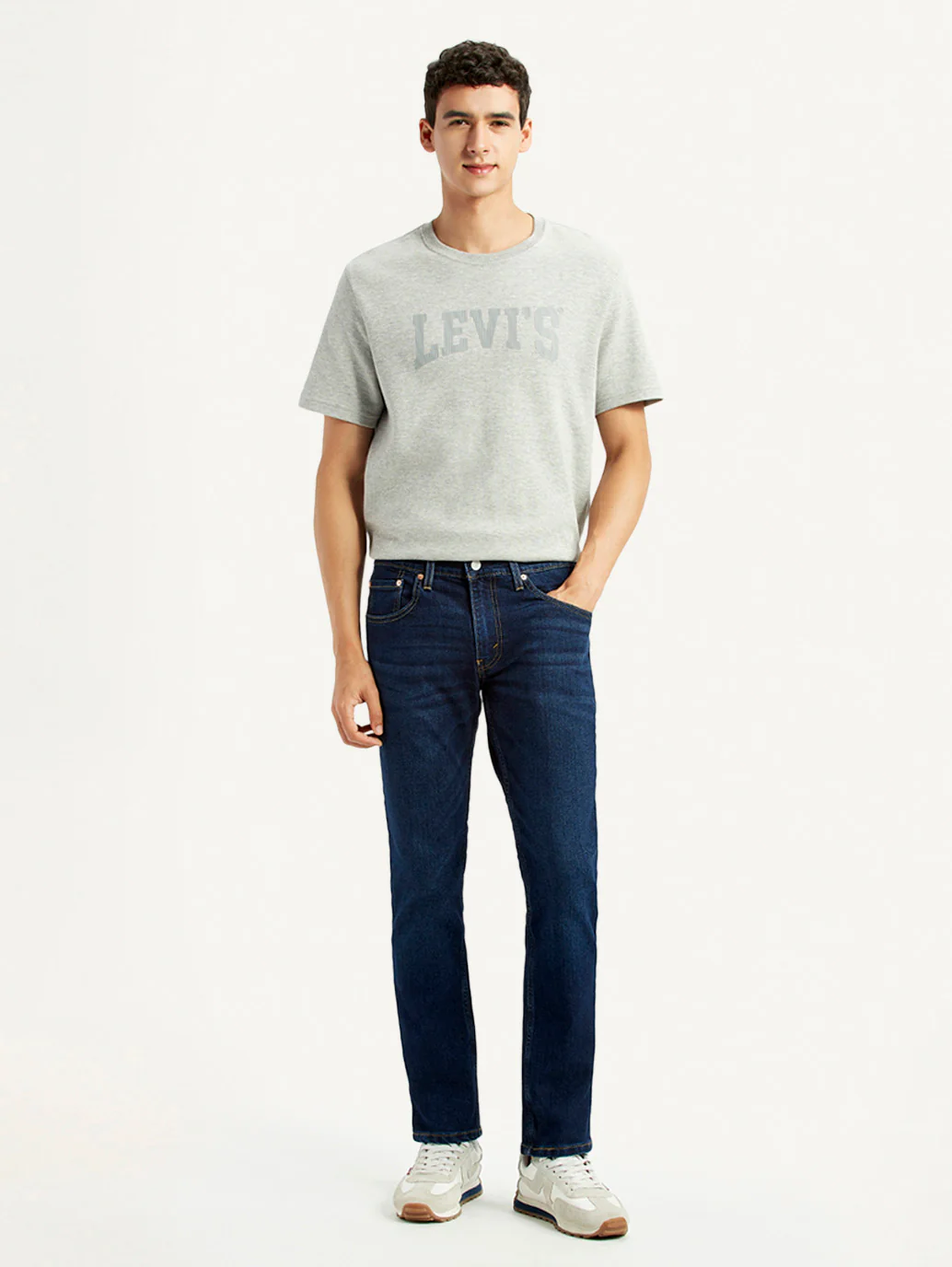 Men's 65504 Dark Blue Skinny Fit Mid Rise Jeans - Image 6