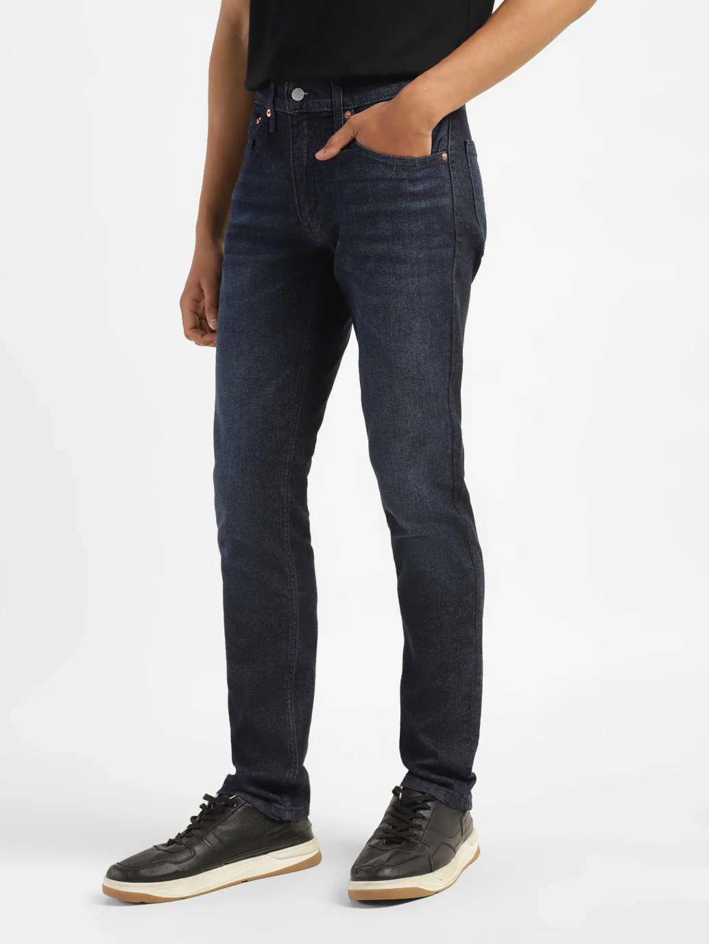 Men's 65504 Indigo Skinny Fit Mid Rise Jeans - Image 4
