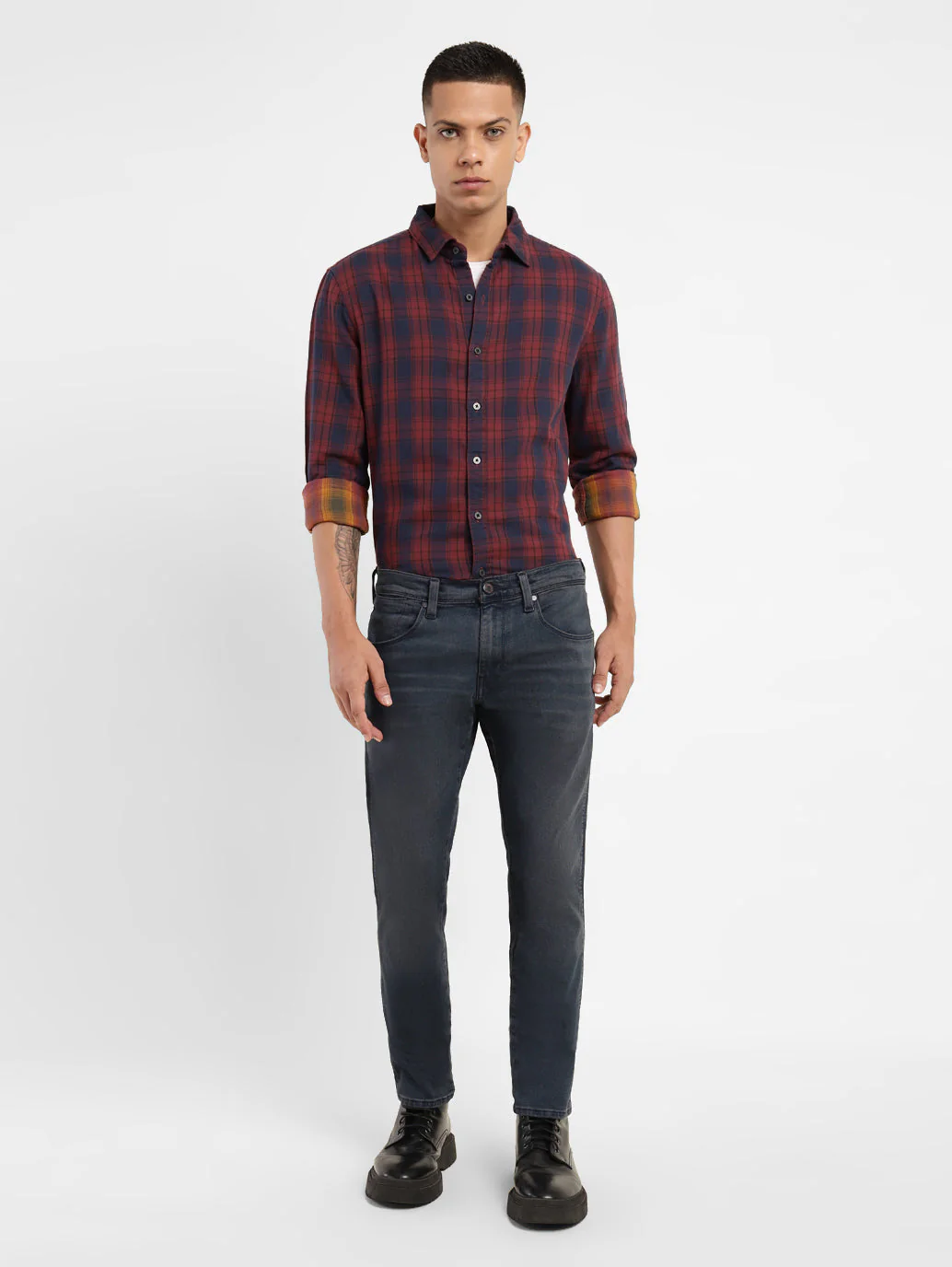 Men's 65504 Blue Skinny Fit Mid Rise Jeans - Image 2