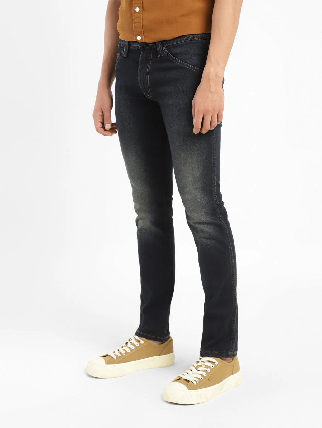 Men's 65504 Blue Skinny Fit Mid Rise Jeans - Image 4