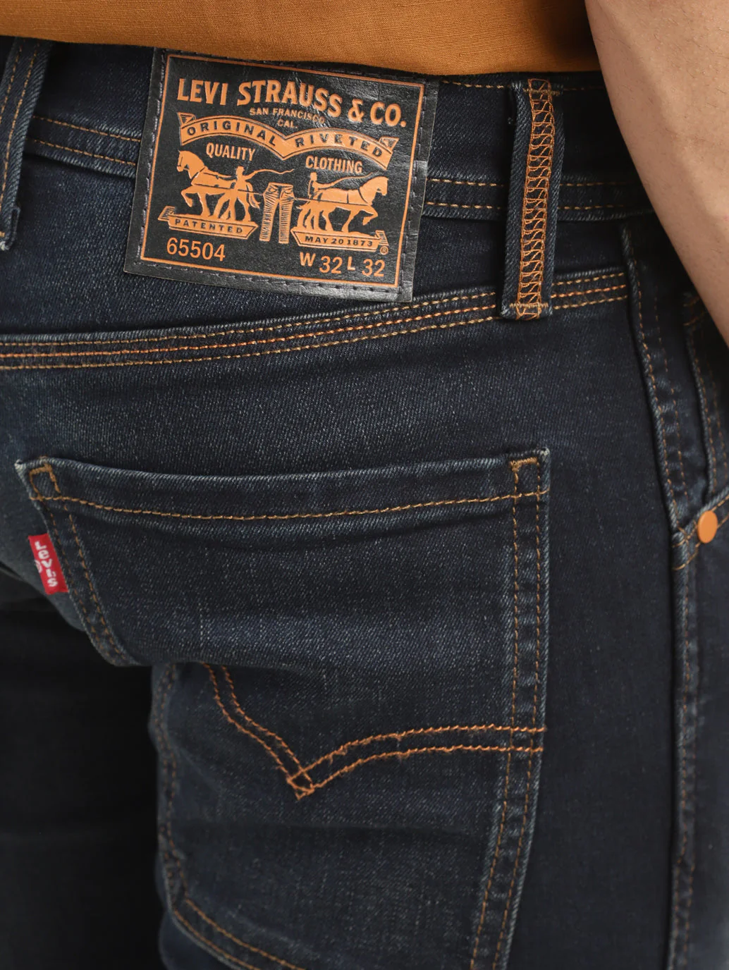 Men's 65504 Blue Skinny Fit Mid Rise Jeans - Image 6