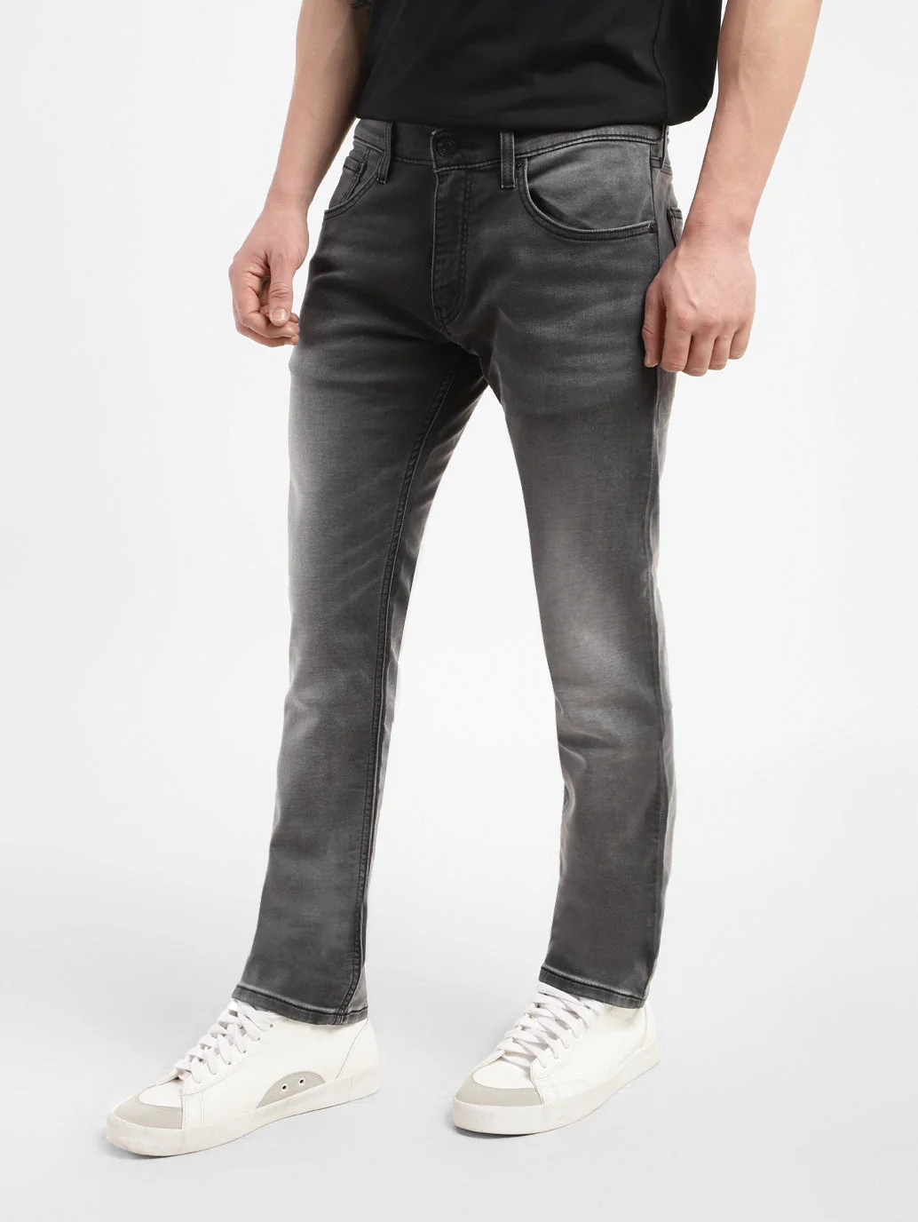 Men's 65504 Grey Skinny Fit Mid Rise Jeans - Image 4