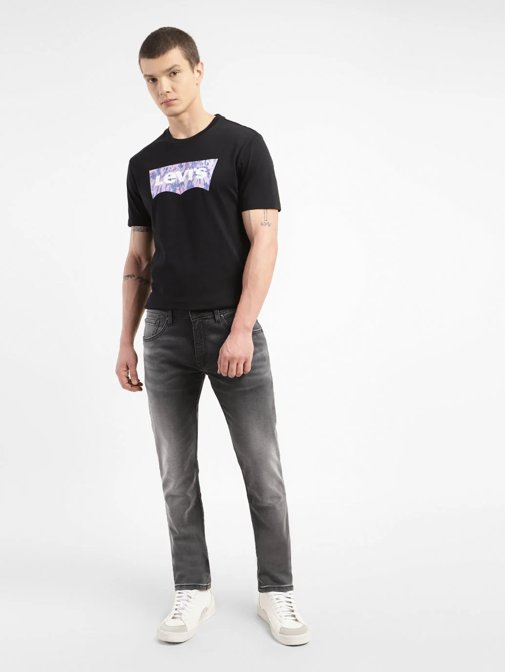Men's 65504 Grey Skinny Fit Mid Rise Jeans - Image 7