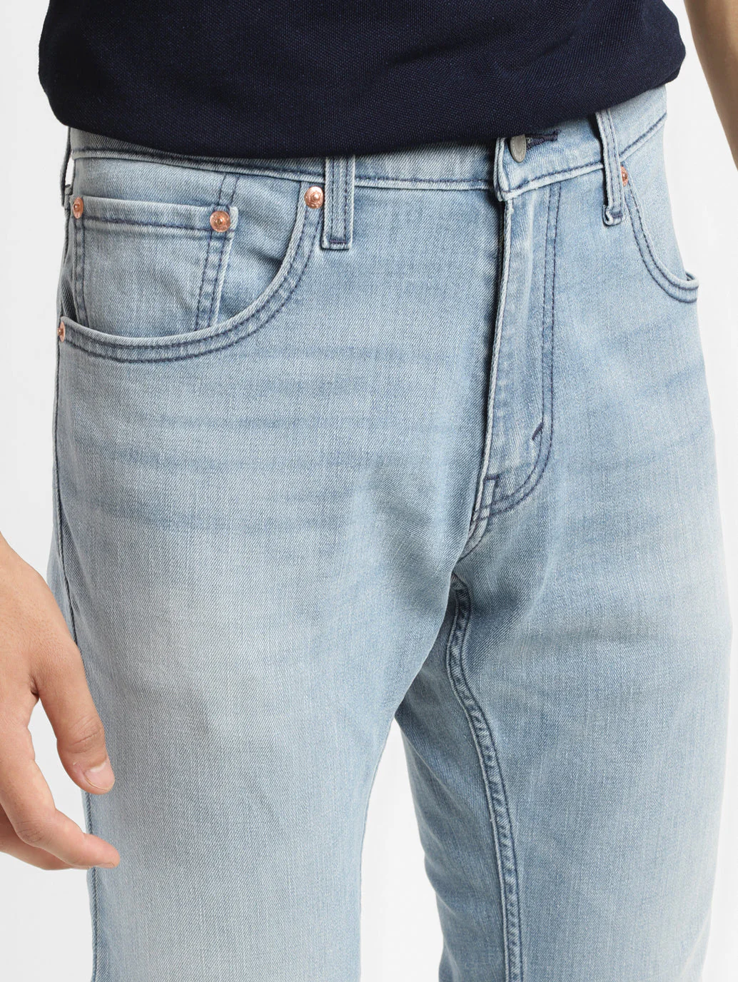 Men's 65504 Blue Skinny Fit Mid Rise Jeans - Image 4