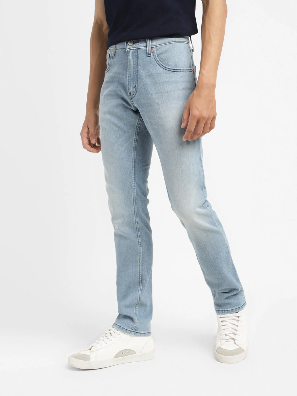 Men's 65504 Blue Skinny Fit Mid Rise Jeans - Image 5