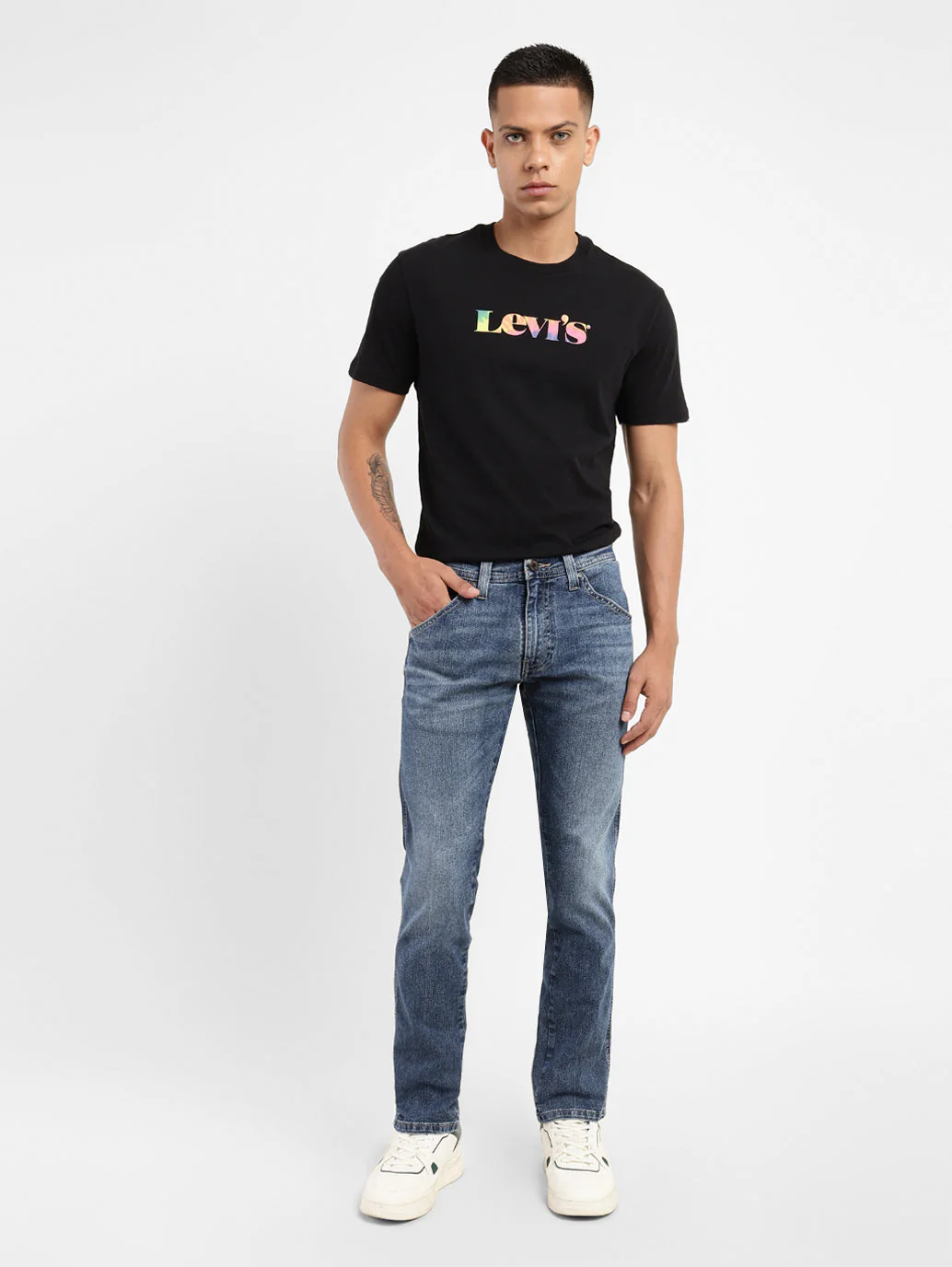 Men's 65504 Blue Skinny Fit Mid Rise Jeans - Image 2