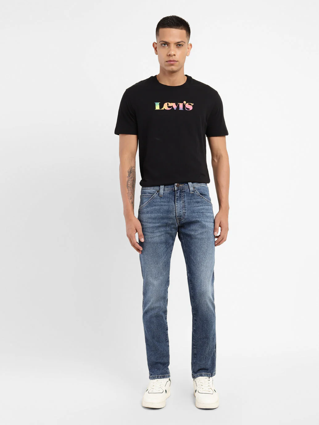 Men's 65504 Blue Skinny Fit Mid Rise Jeans - Image 7