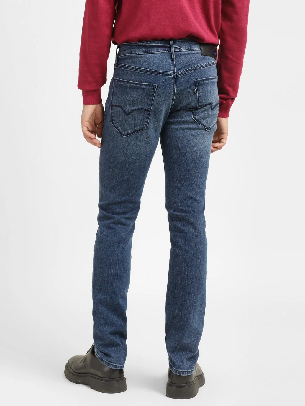 Men's Redloop 65504 Blue Skinny Fit Mid Rise Jeans - Image 3