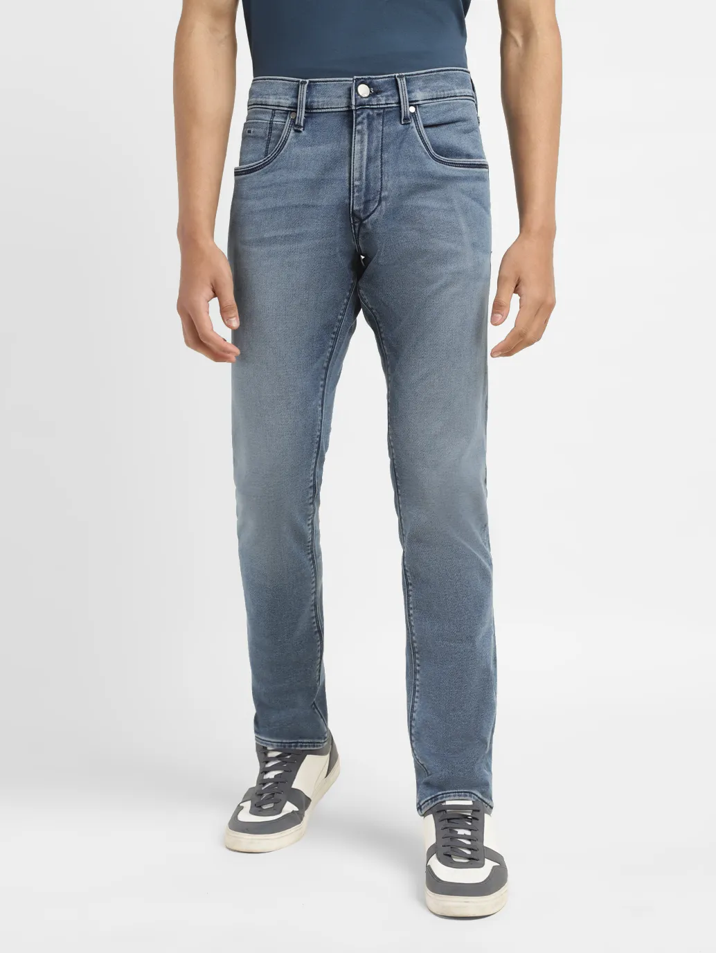 Men's Redloop 65504 Blue Skinny Fit Mid Rise Jeans - Image 2