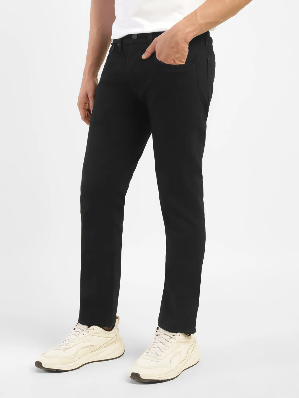 Men's 65504 Black Skinny Fit Mid Rise Jeans - Image 3