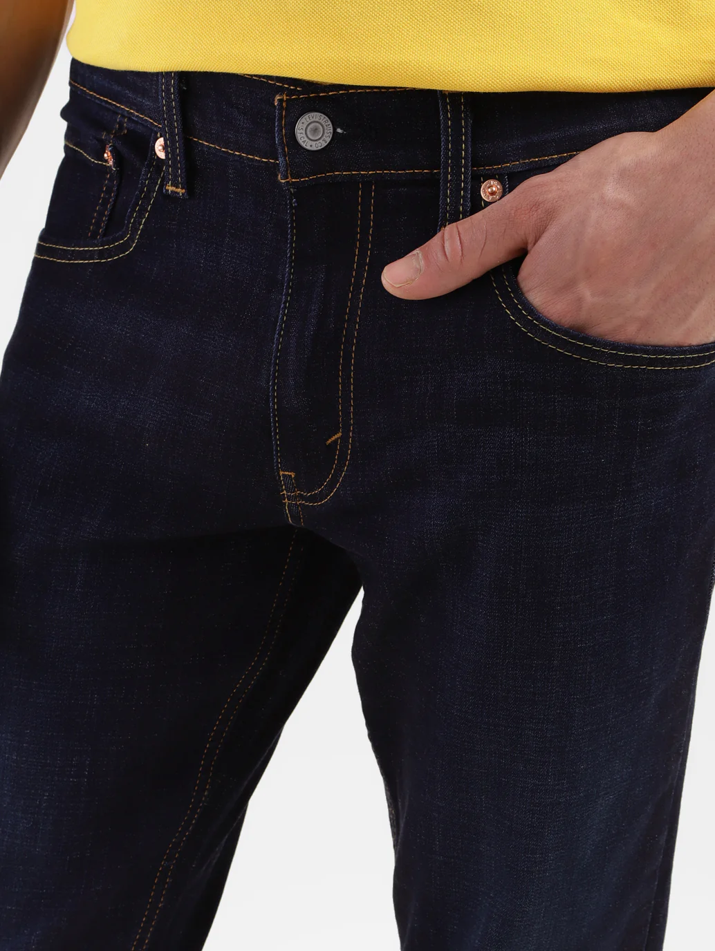 Men's 65504 Blue Skinny Fit Mid Rise Jeans - Image 2