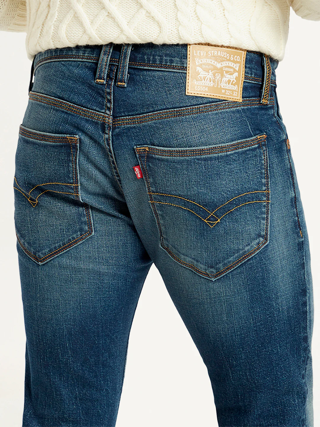 Men's 65504 Blue Skinny Fit Mid Rise Jeans - Image 4