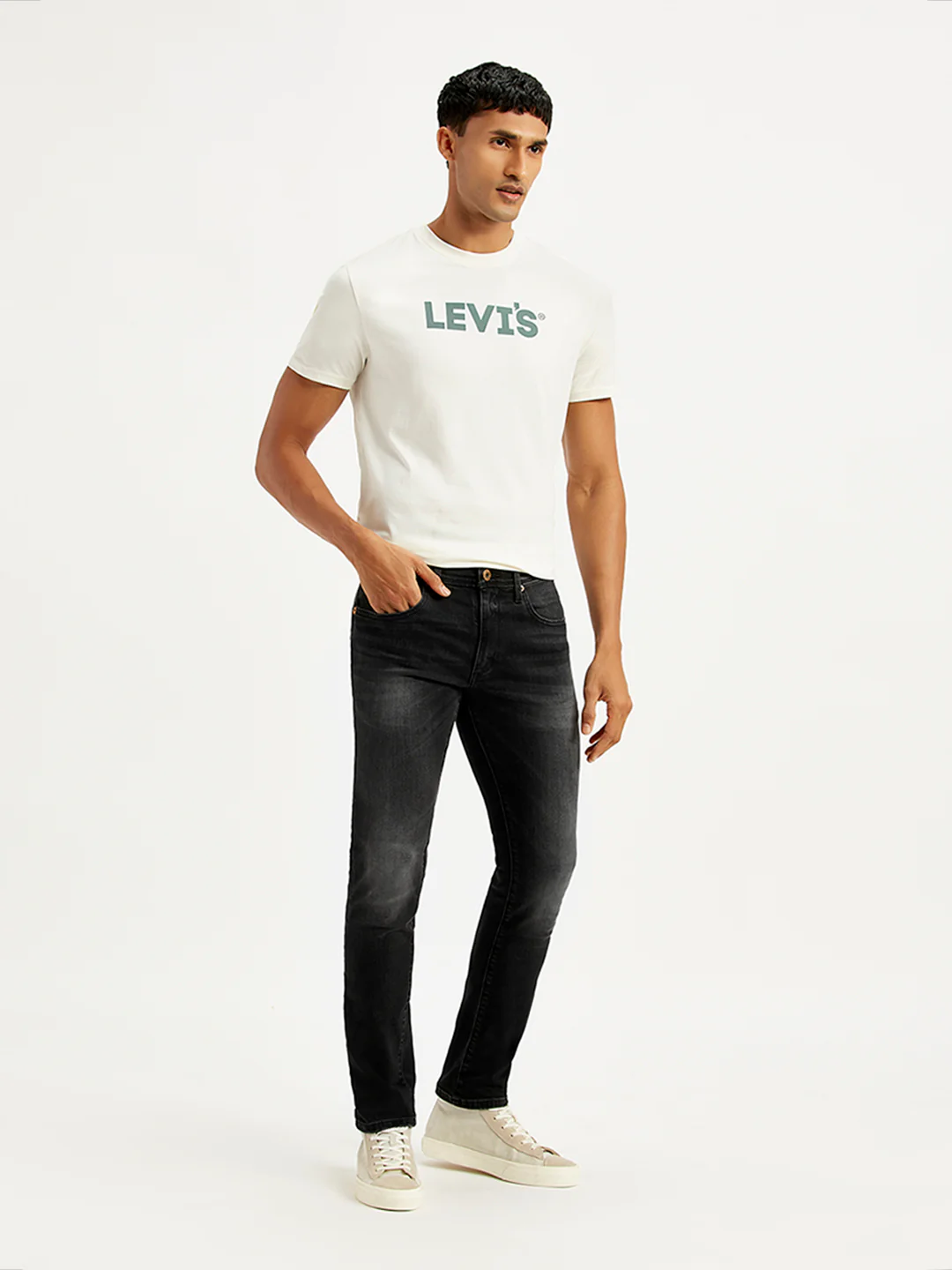 Men's 512 Black Slim Tapered Fit Mid Rise Jeans - Image 3