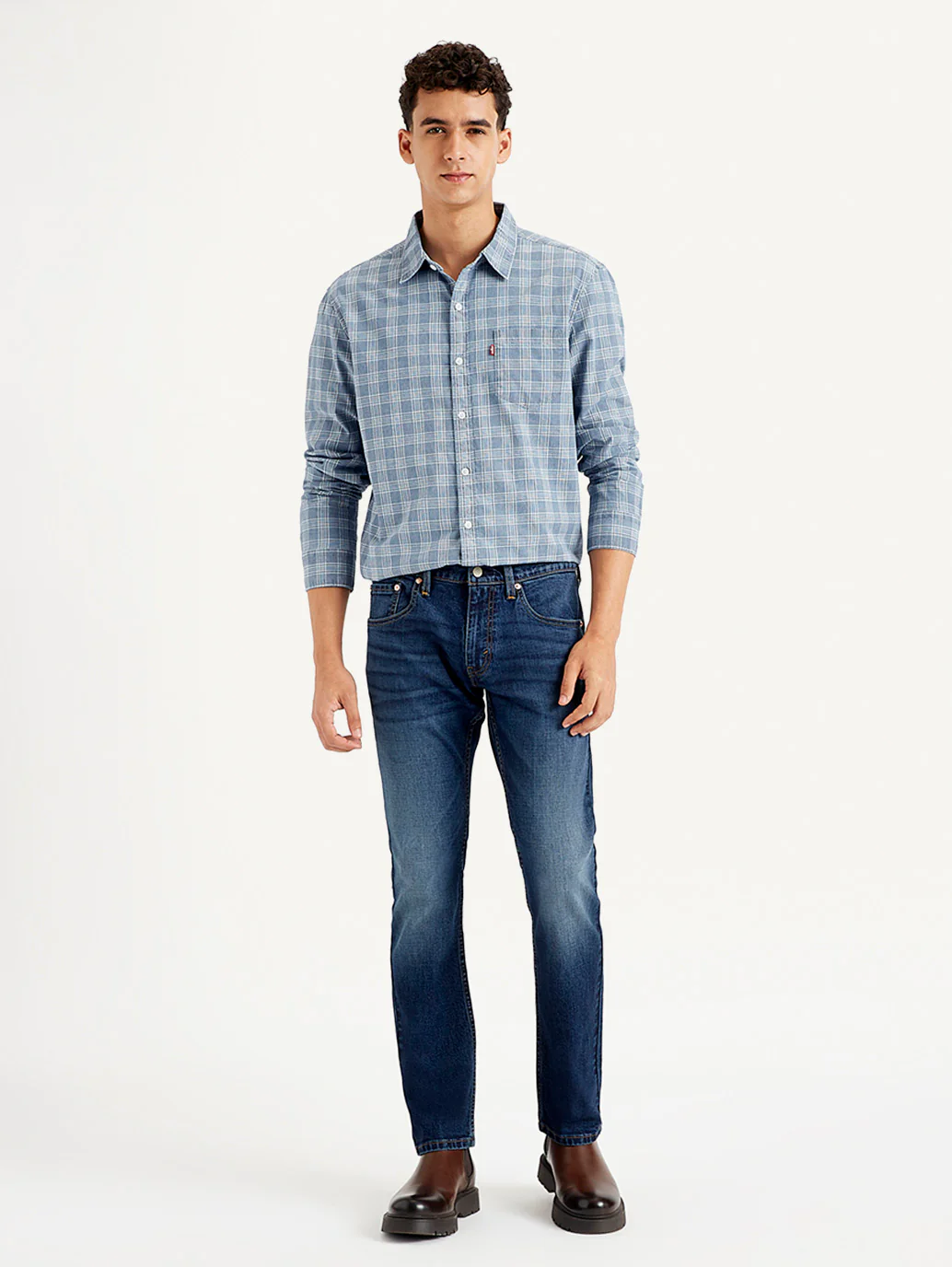 Men's 65504 Blue Skinny Fit Mid Rise Jeans - Image 4