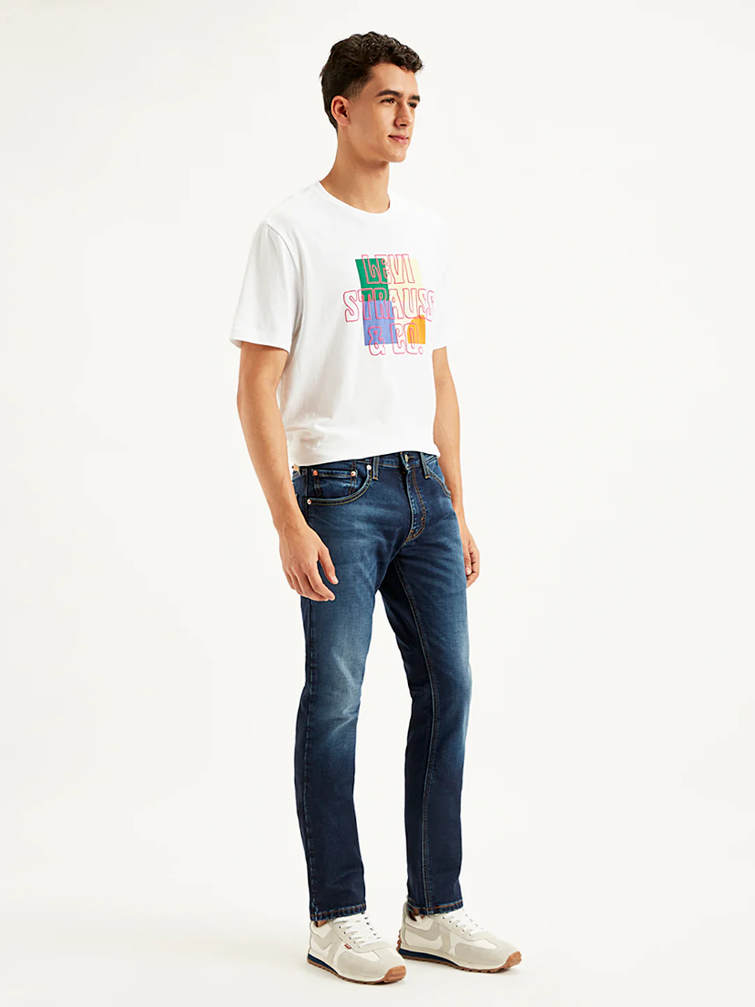 Men's 65504 Blue Skinny Fit Mid Rise Jeans - Image 3