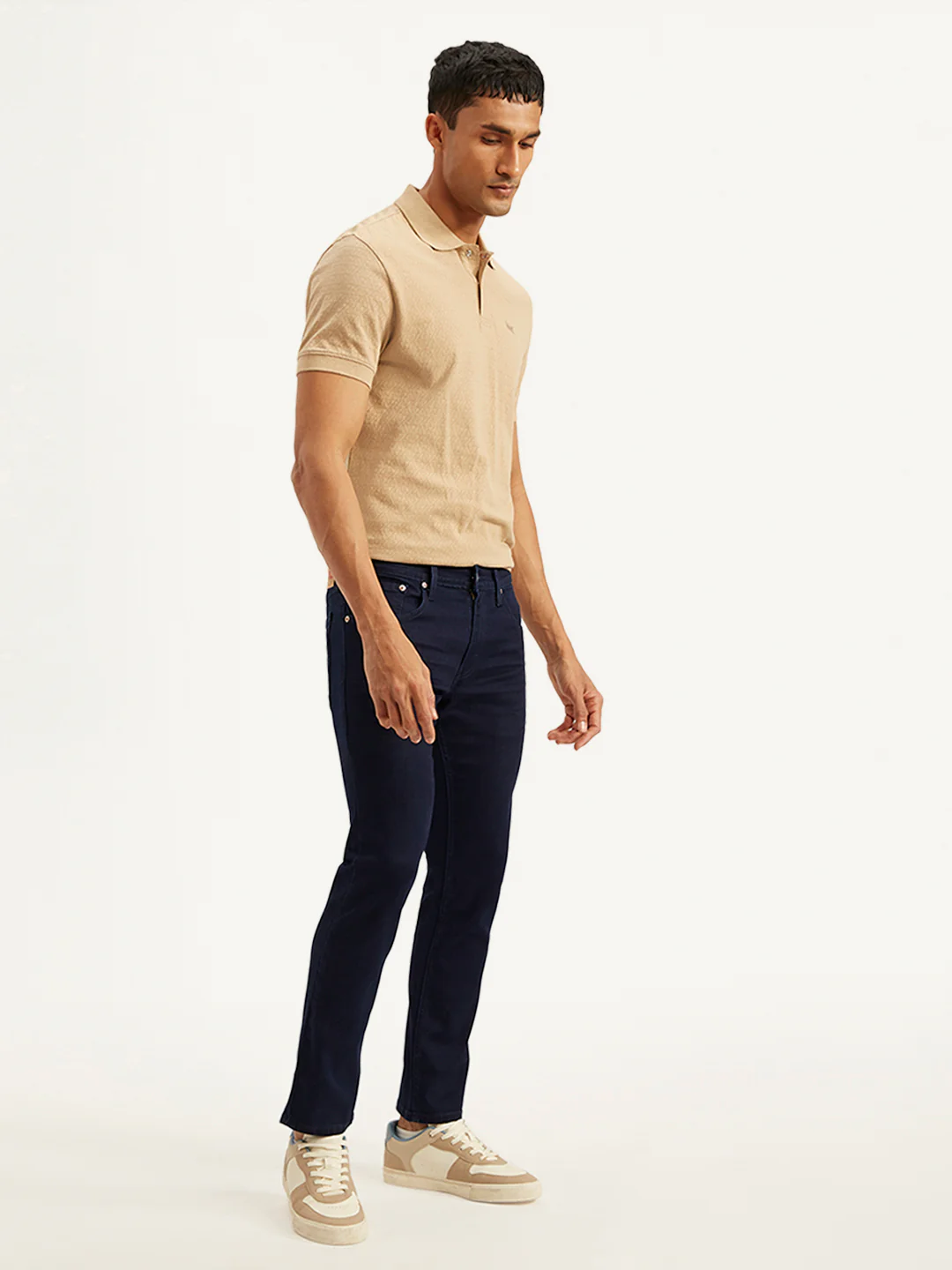 Men's 65504 Dark Blue Skinny Fit Mid Rise Jeans - Image 4