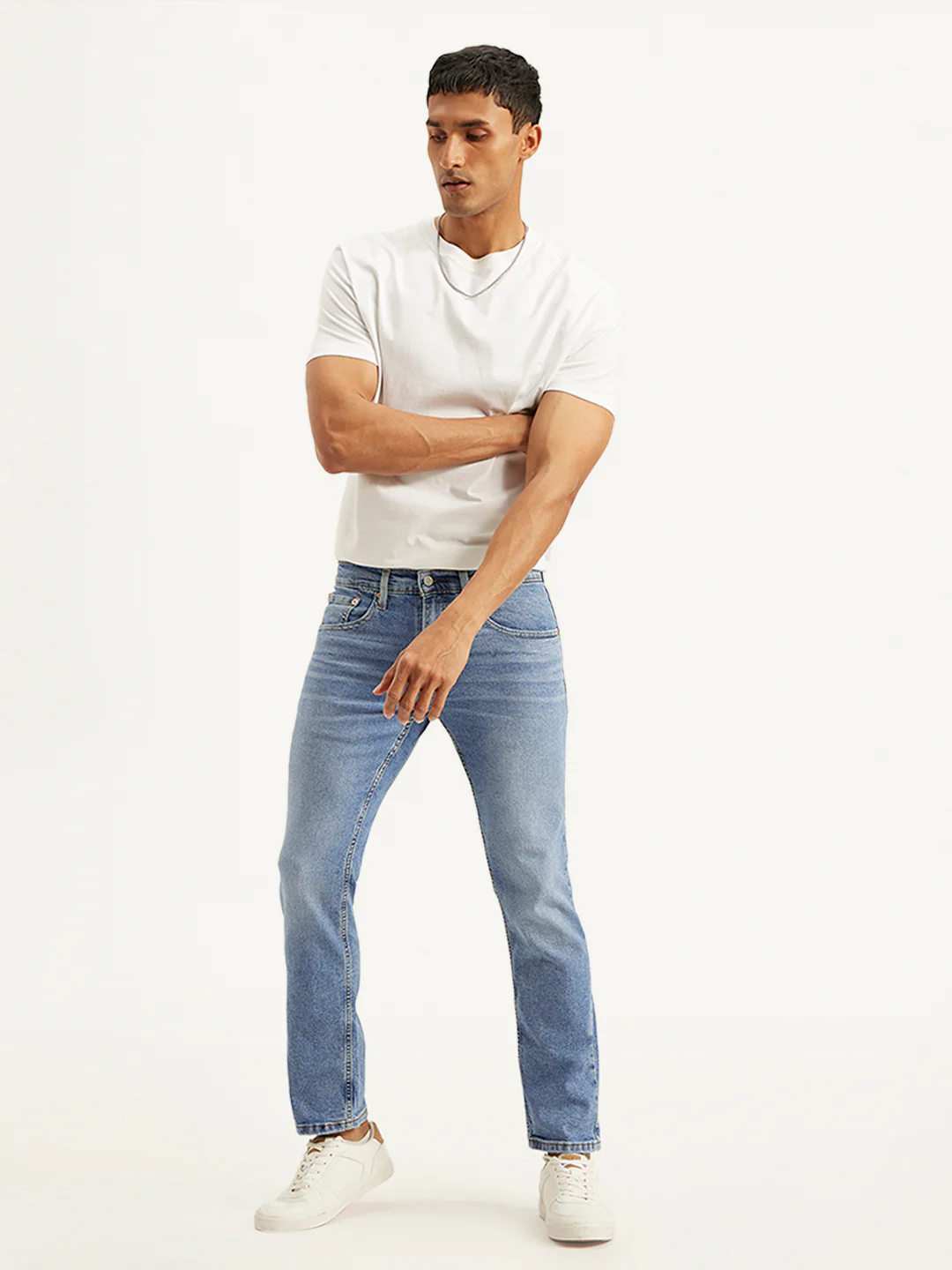 Men's 65504 Light Blue Skinny Fit Mid Rise Jeans