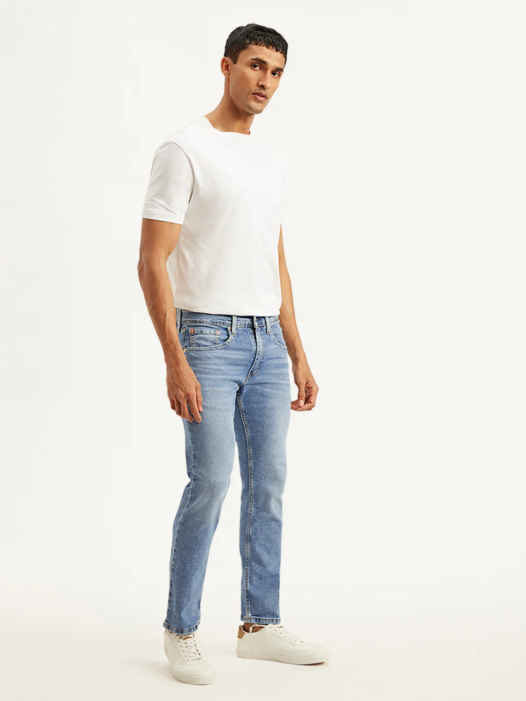 Men's 65504 Light Blue Skinny Fit Mid Rise Jeans - Image 2