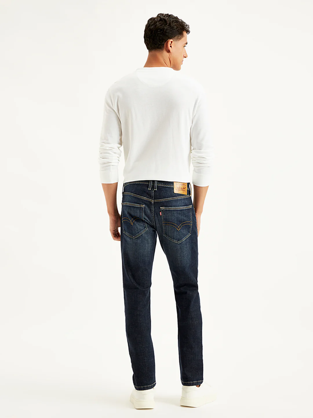 Men's 65504 Navy Blue Skinny Fit Mid Rise Jeans - Image 2