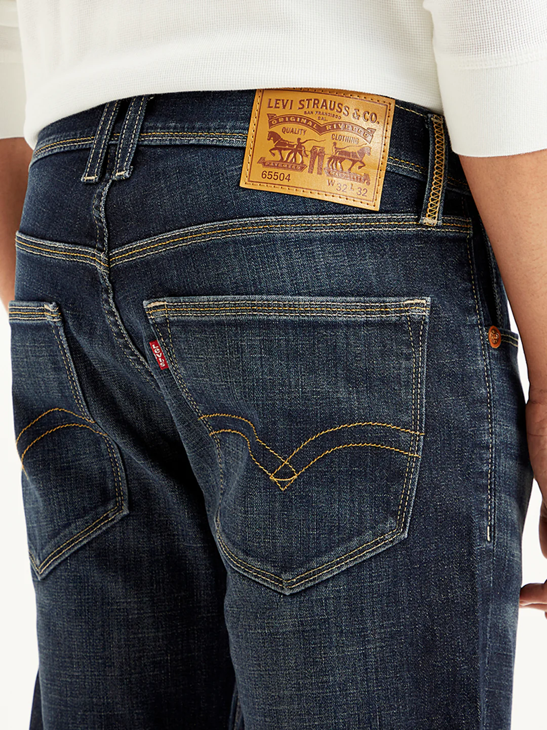 Men's 65504 Navy Blue Skinny Fit Mid Rise Jeans - Image 4