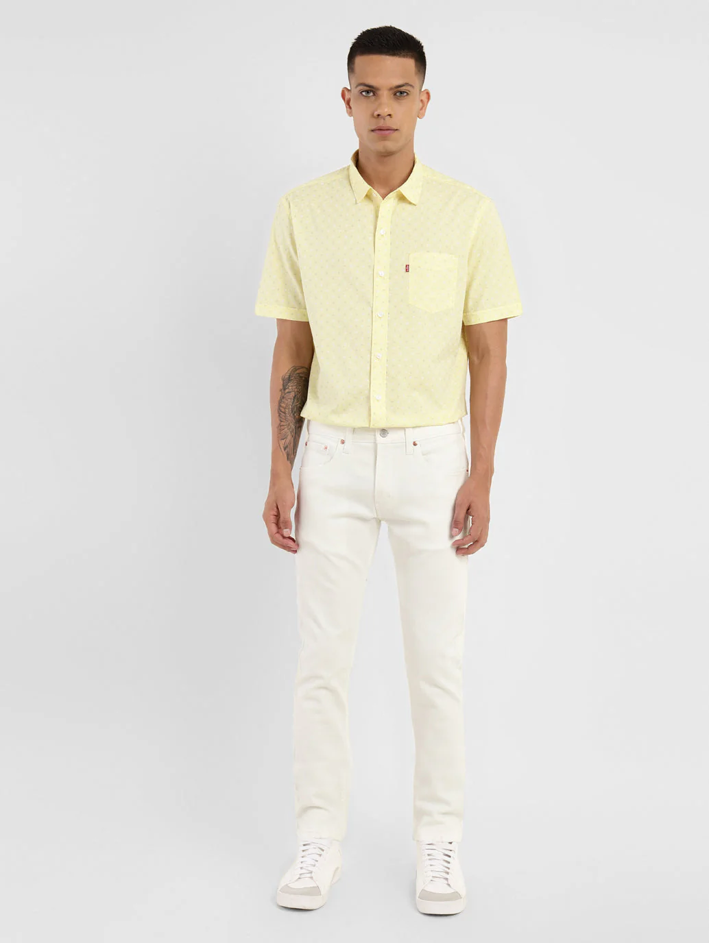 Men's 65504 White Skinny Fit Mid Rise Jeans - Image 7