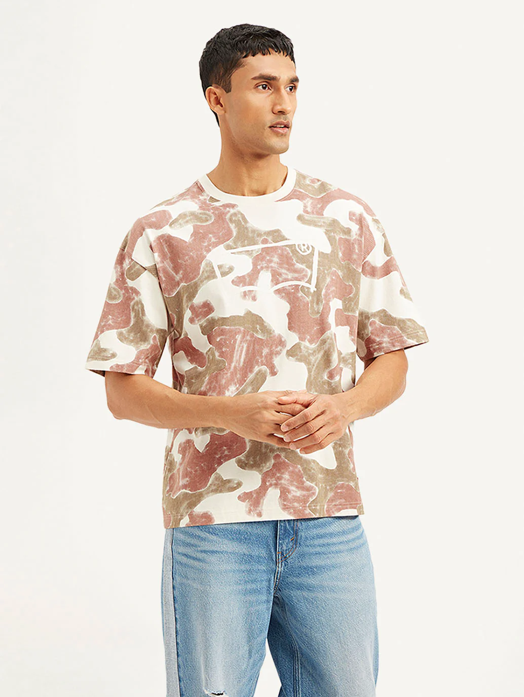 Men's Abstract Loose Fit T-shirt - Image 3