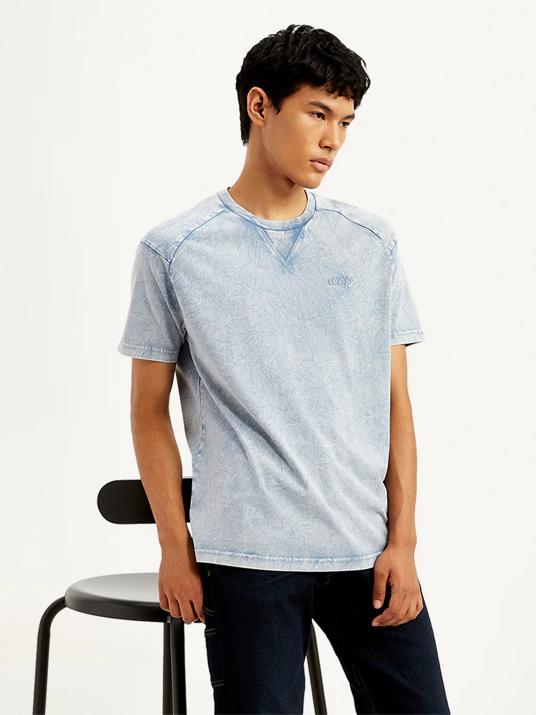 Men's Abstract Dyed Crew Neck T-Shirt