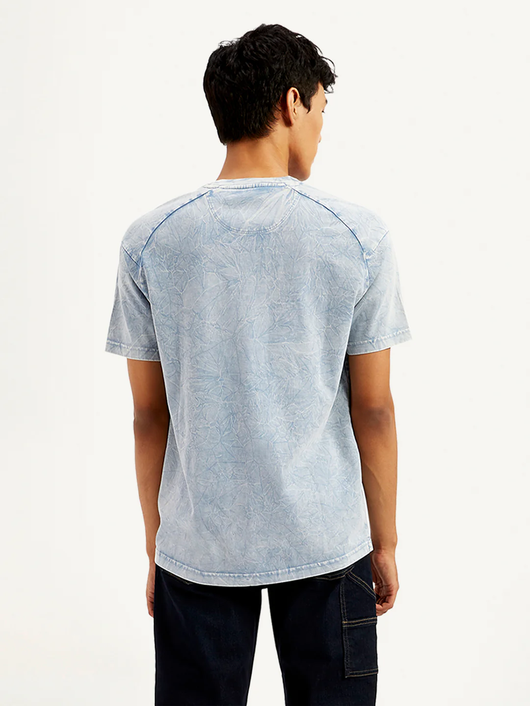 Men's Abstract Dyed Crew Neck T-Shirt - Image 3