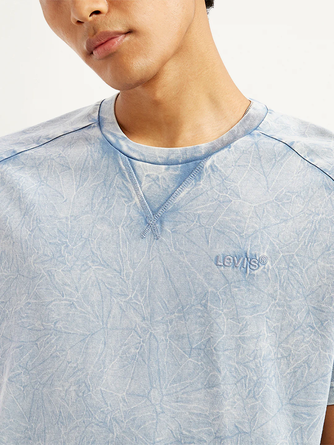 Men's Abstract Dyed Crew Neck T-Shirt - Image 5