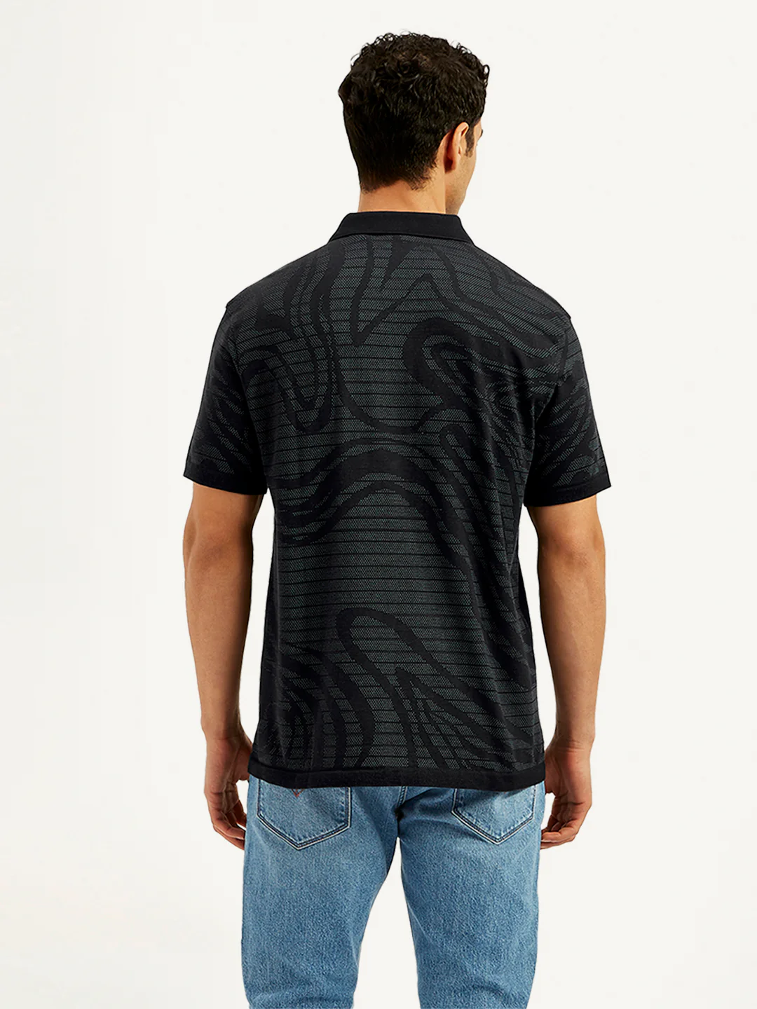 Men's Abstract Print Slim Fit Polo T-Shirt - Image 3