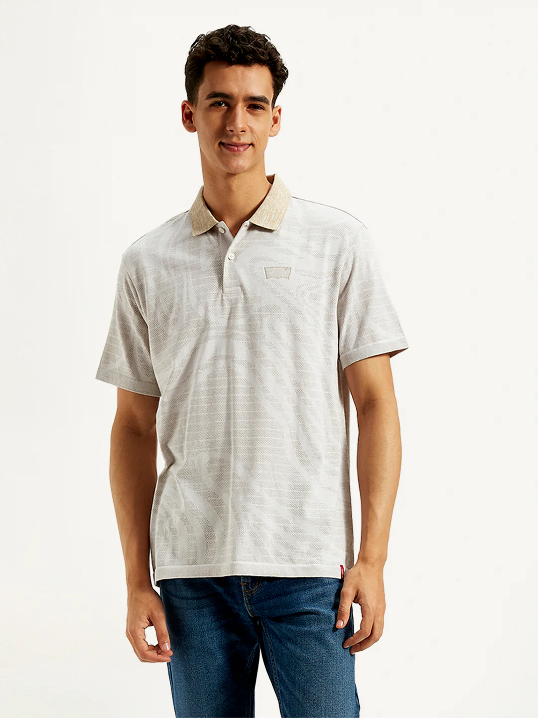 Men's Abstract Print Slim Fit Polo T-Shirt - Image 2