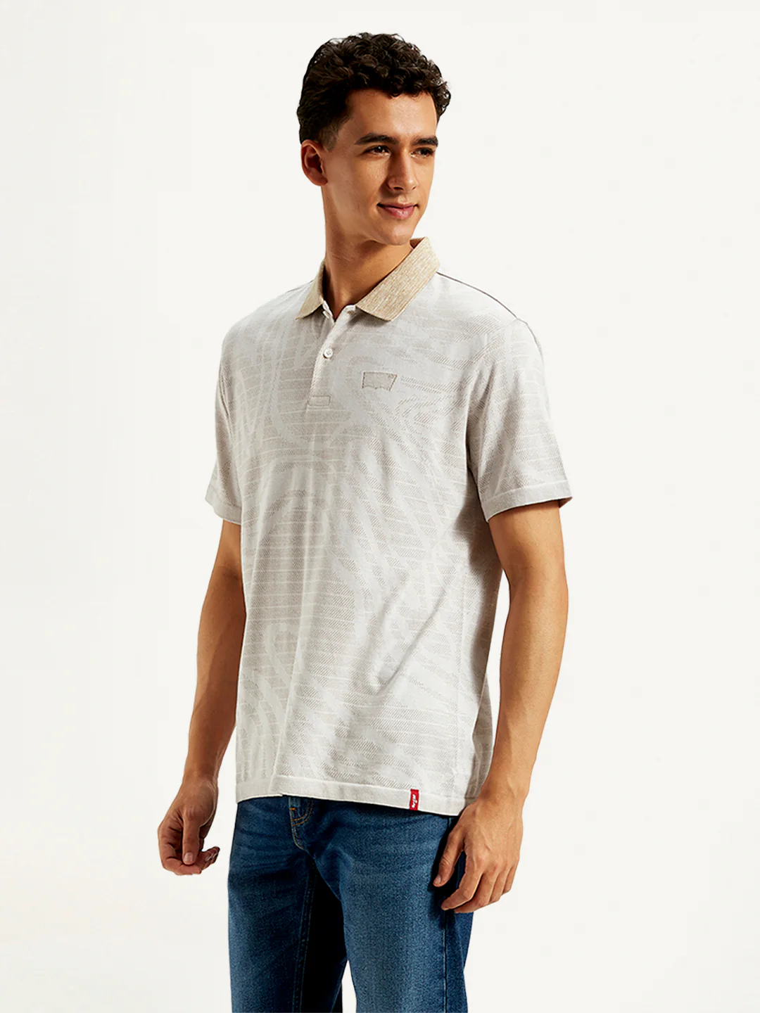Men's Abstract Print Slim Fit Polo T-Shirt - Image 4