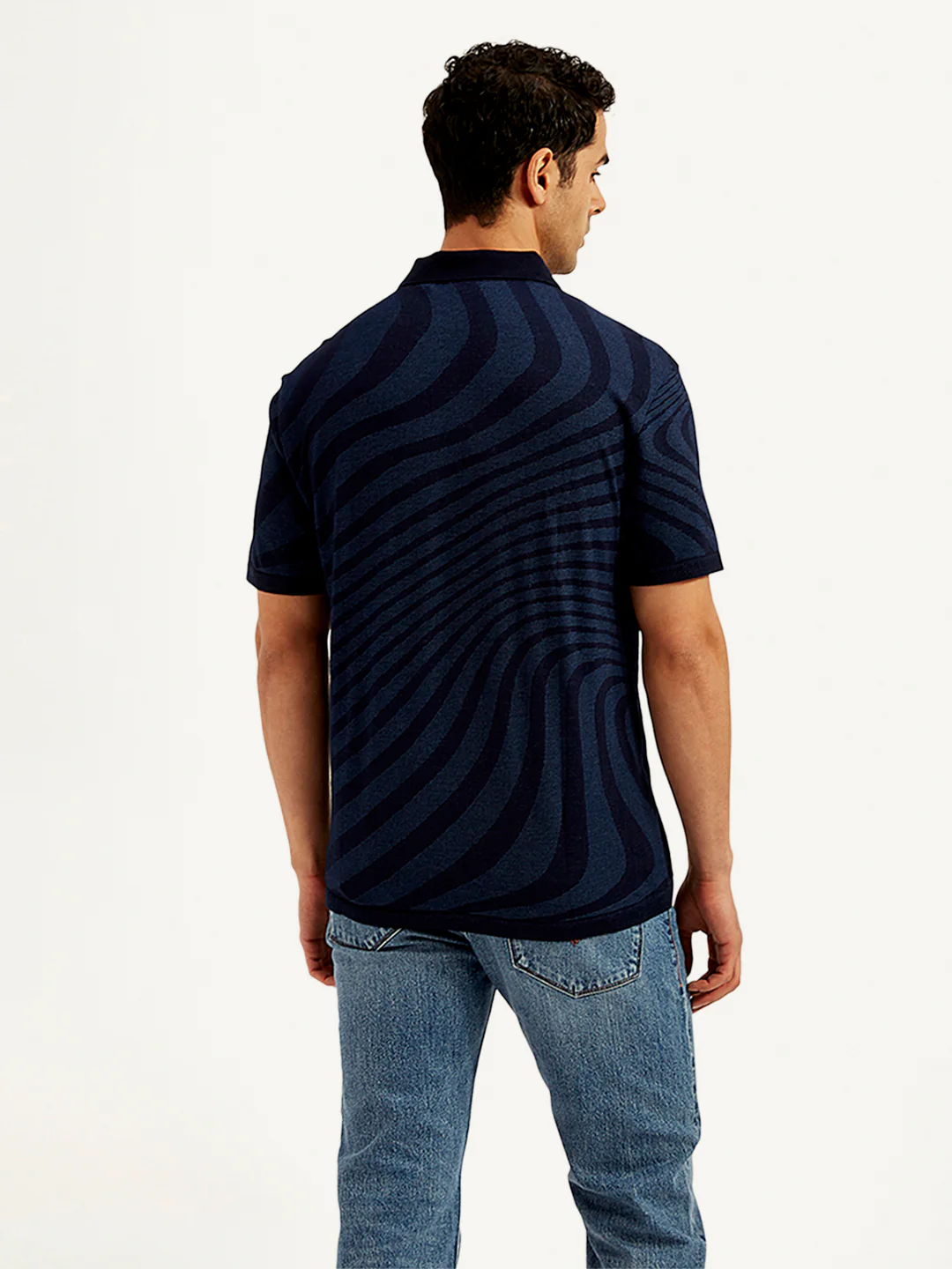 Men's Abstract Print Slim Fit Polo T-Shirt - Image 3