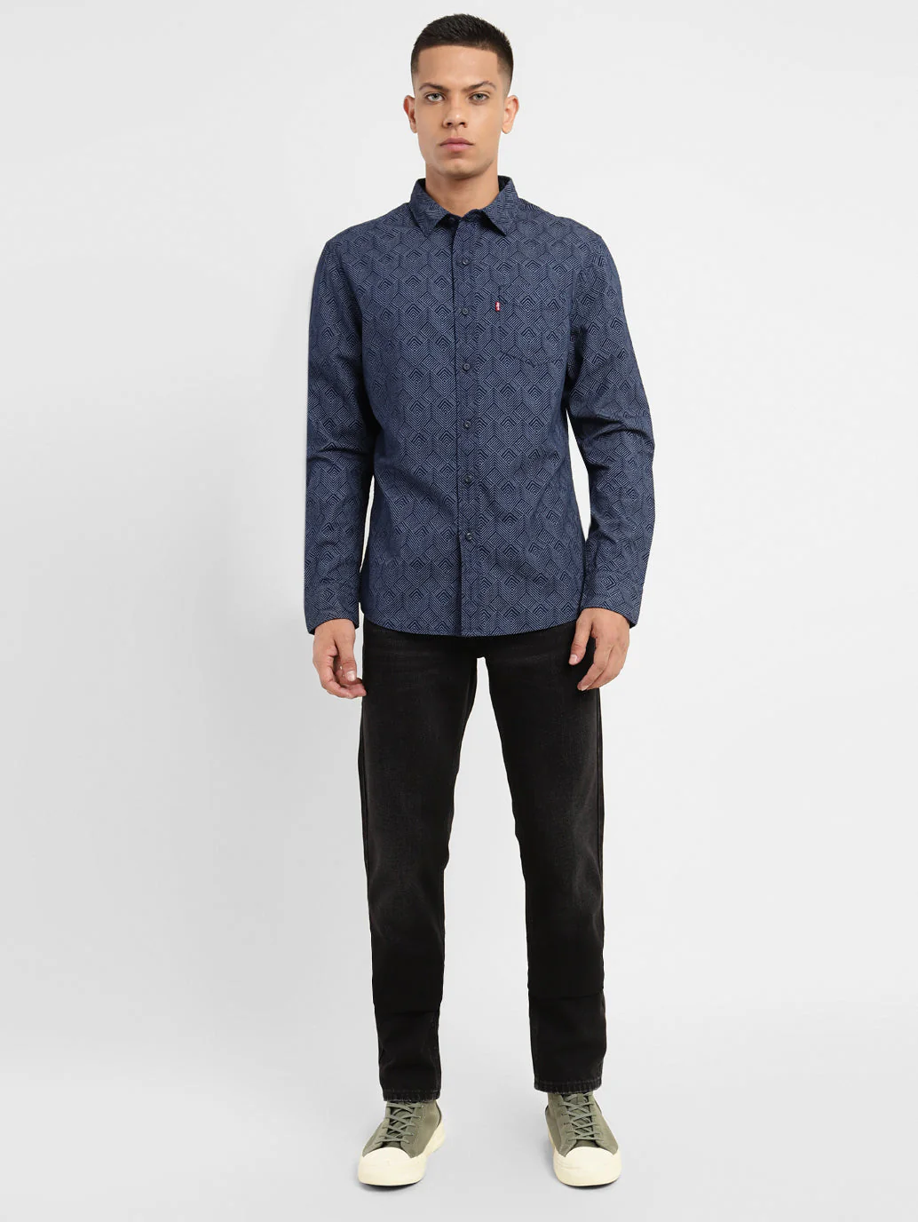 Men's Geometric Print Slim Fit Shirt - Image 6