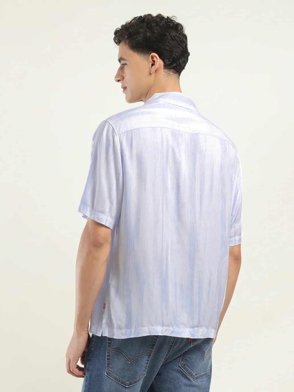Men's Abstract Print Spread Collar Shirt - Image 6