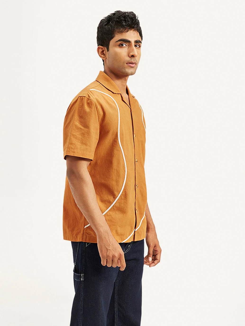 Men's Resort Collar Embroidered Regular Fit Shirt - Image 6