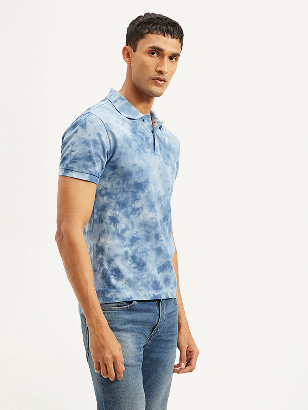 Men's Abstract Dyed Slim Fit Polo T-shirt - Image 4