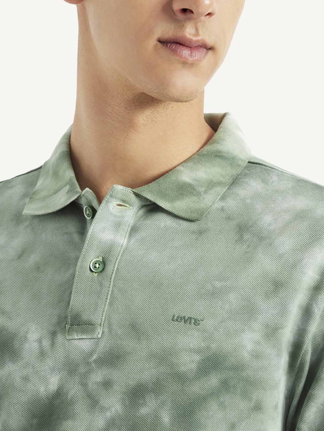 Men's Abstract Dyed Slim Fit Polo T-shirt - Image 4
