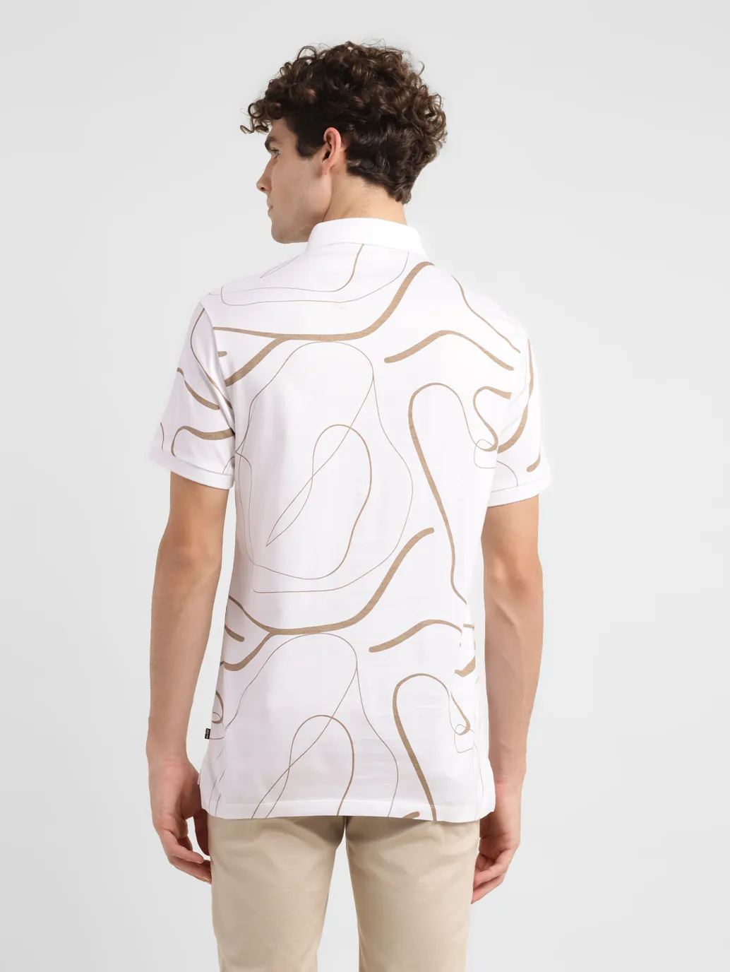 Men's Redloop Abstract Slim Fit Polo T-shirt - Image 3
