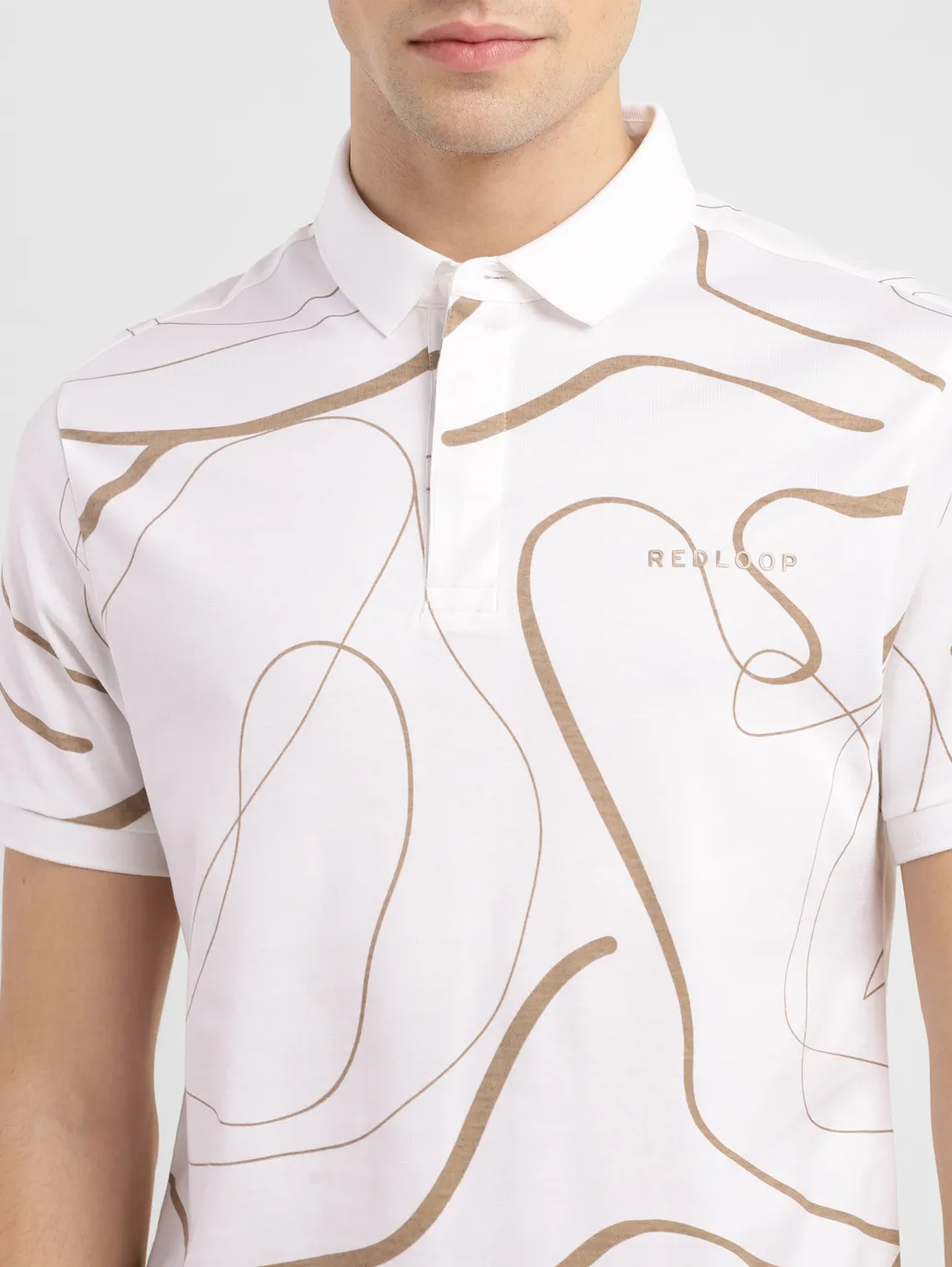 Men's Redloop Abstract Slim Fit Polo T-shirt - Image 5