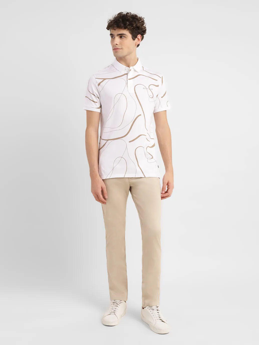 Men's Redloop Abstract Slim Fit Polo T-shirt - Image 6
