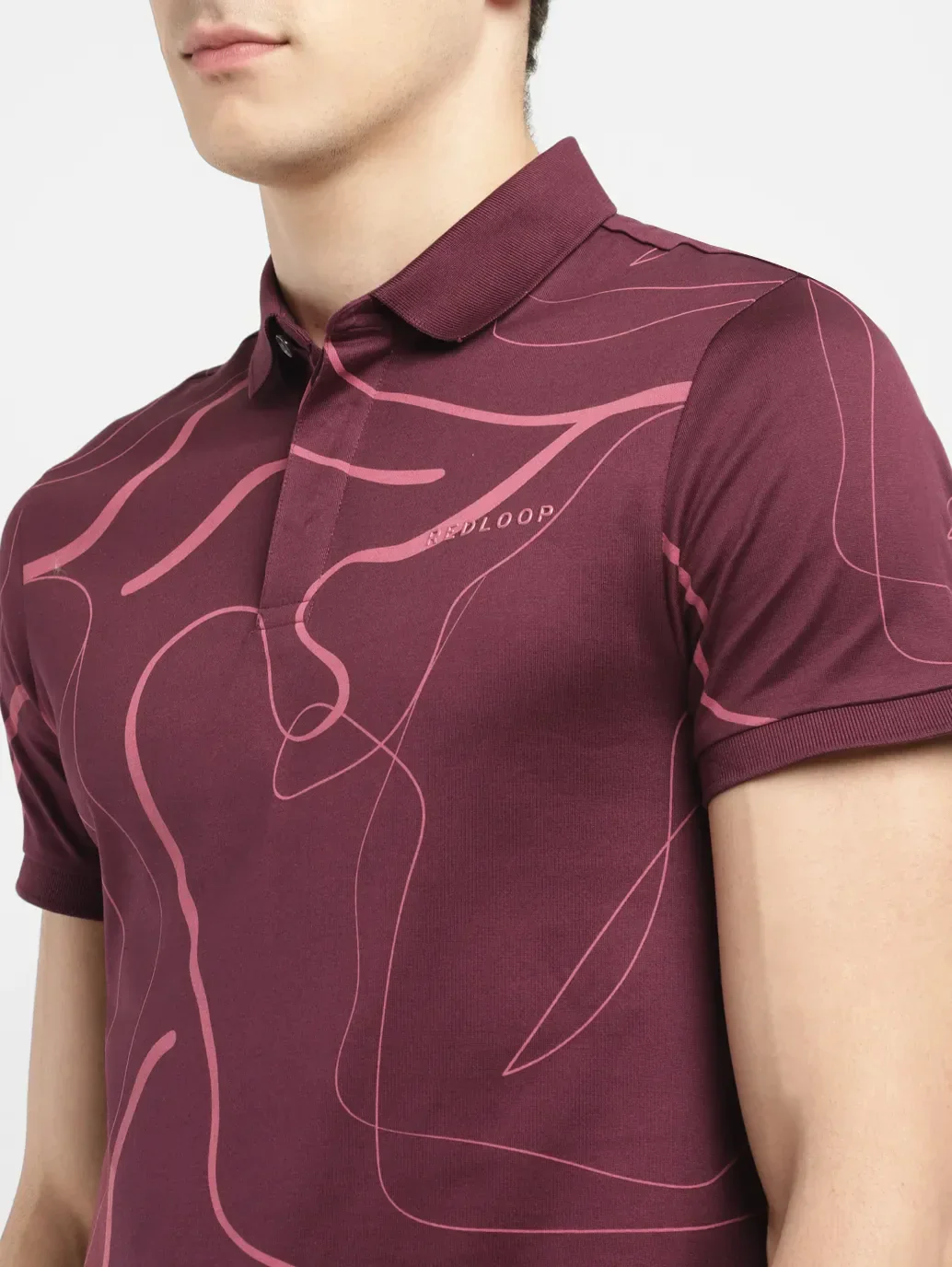 Men's Redloop Abstract Slim Fit Polo T-shirt - Image 5