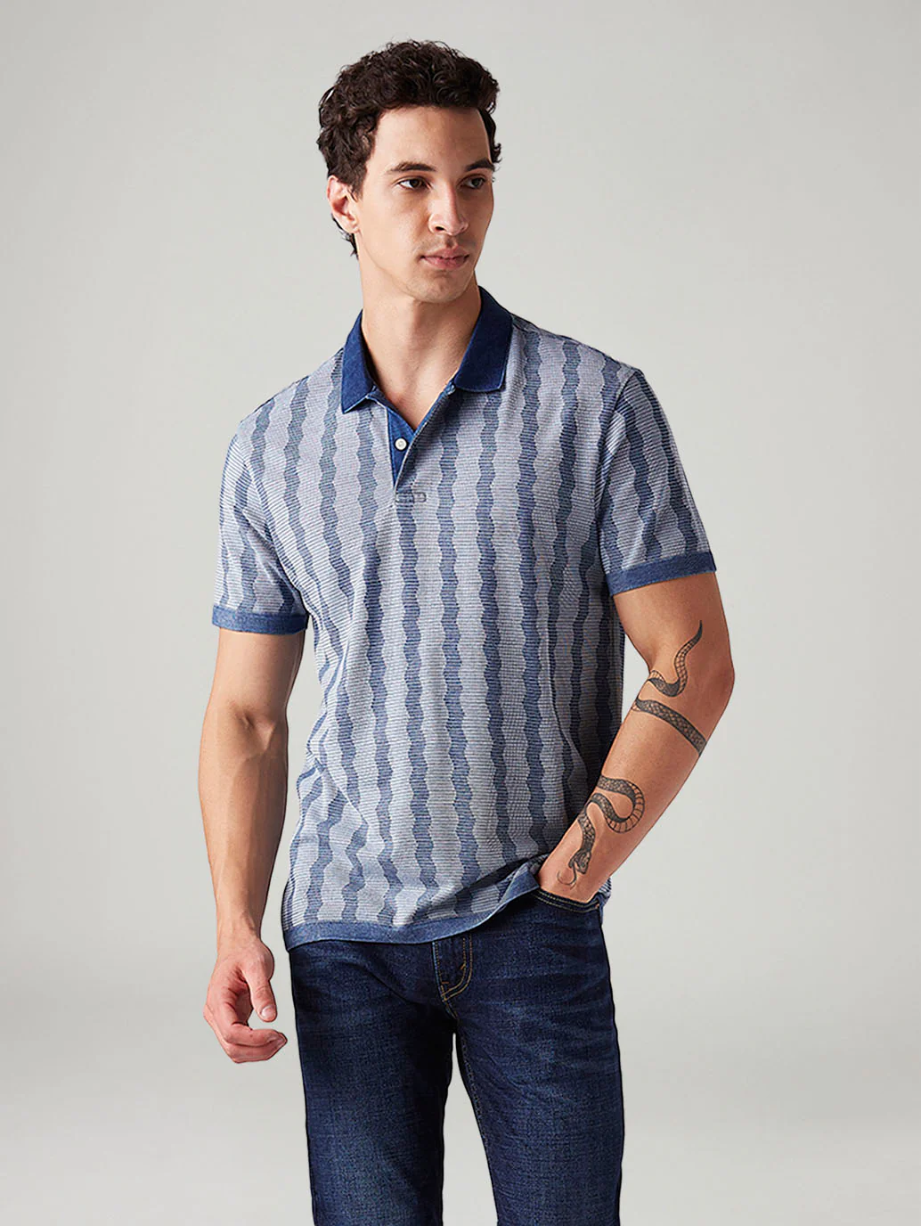 Men's Abstract Slim Fit Polo T-Shirt