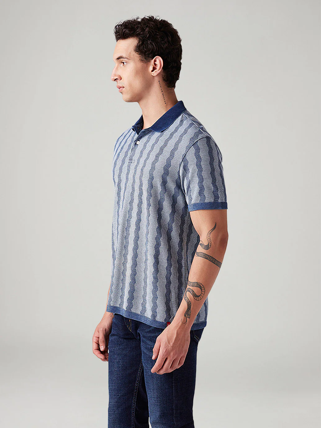 Men's Abstract Slim Fit Polo T-Shirt - Image 5