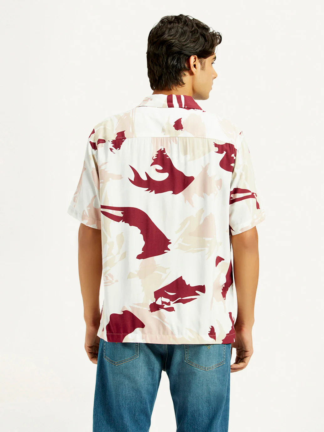 Men's Abstract Multi Color Camp Shirt - Image 3